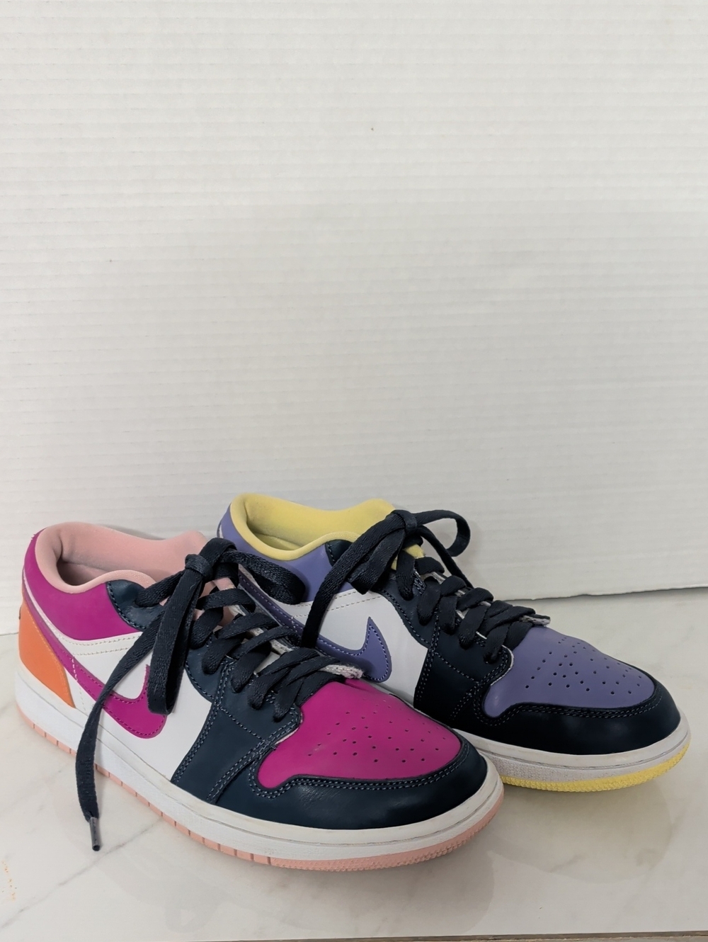 Nike Colorblock Low Top Sneakers in Pink, Purple, Navy & Yellow